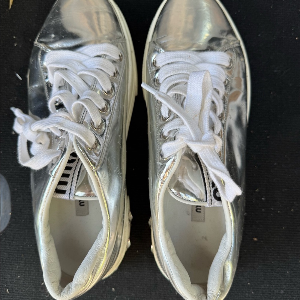 Miu Miu Women's Silver Sneakers